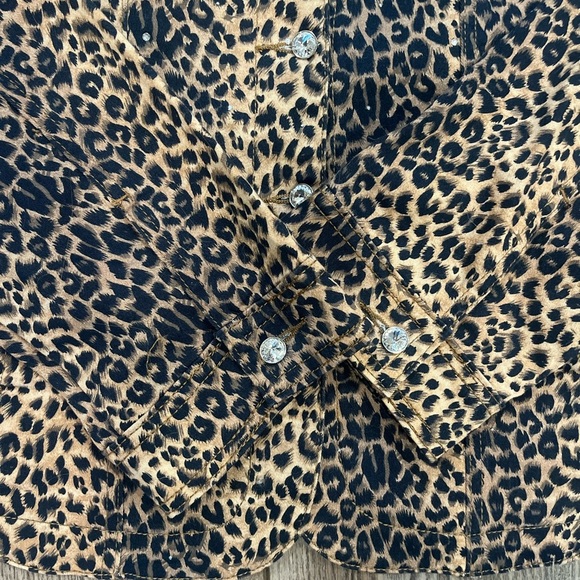 Christine Alexander XL Leopard Print Jacket w/ Rhinestones & Rhinestone Buttons - Picture 4 of 11